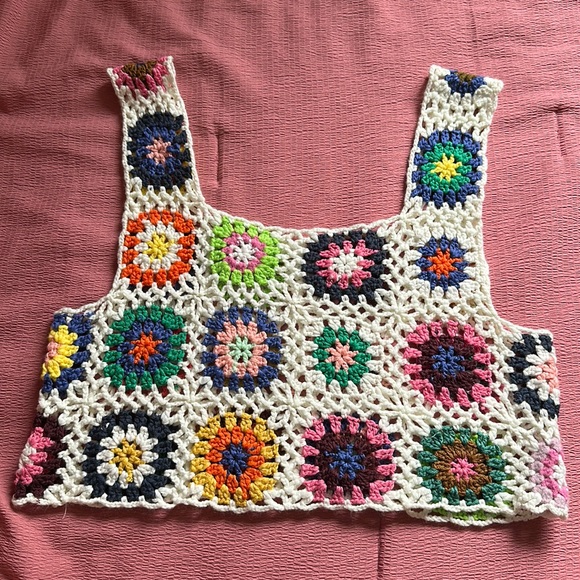 Crochet Crop Tank / Swimsuit Cover Up - Picture 1 of 2